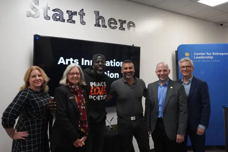 Scott pictured with other Arts Innovation Judges at the University of Central Florida